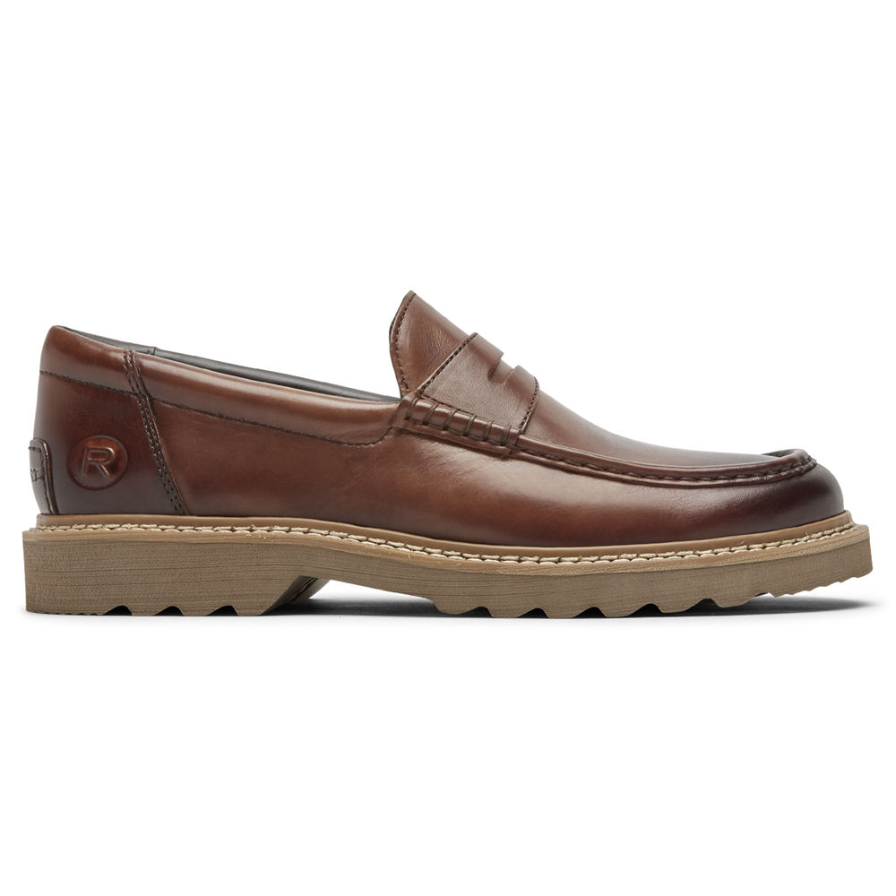 Rockport Mens Peirson Penny Keeper - Slip-On Brown - USZ785603